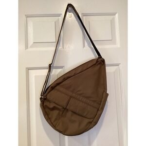 Healthy Back Bag Tote Bag Brown Nylon Lightweight Adjustable Strap NWOT